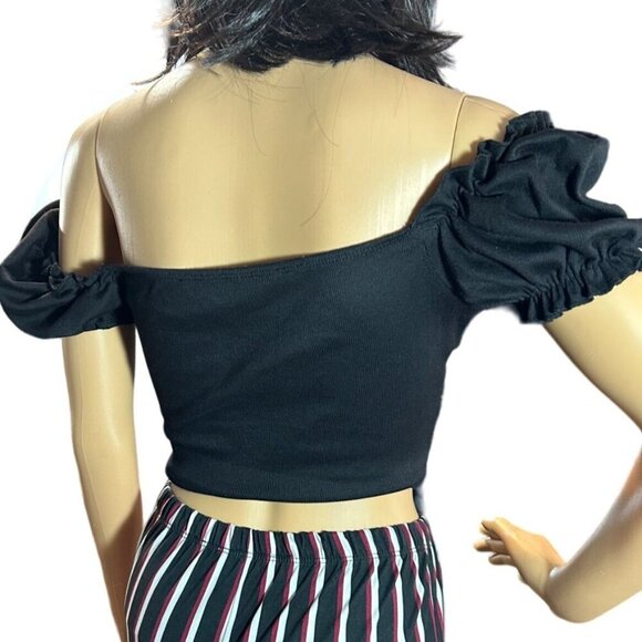 (6 for $25)Shein Puff Sleeve Ruched Off the Shoulder Blouse size XS - Picture 3 of 6